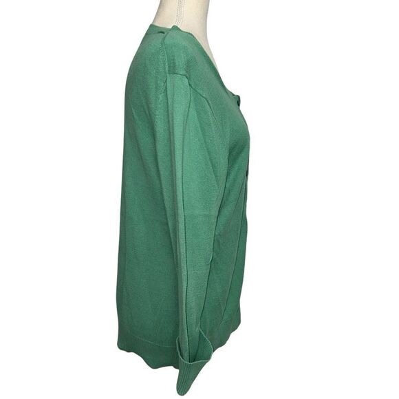 GAP solid blue Green Button Down Cardigan round neck sweater 100% cotton size XL - Picture 3 of 11